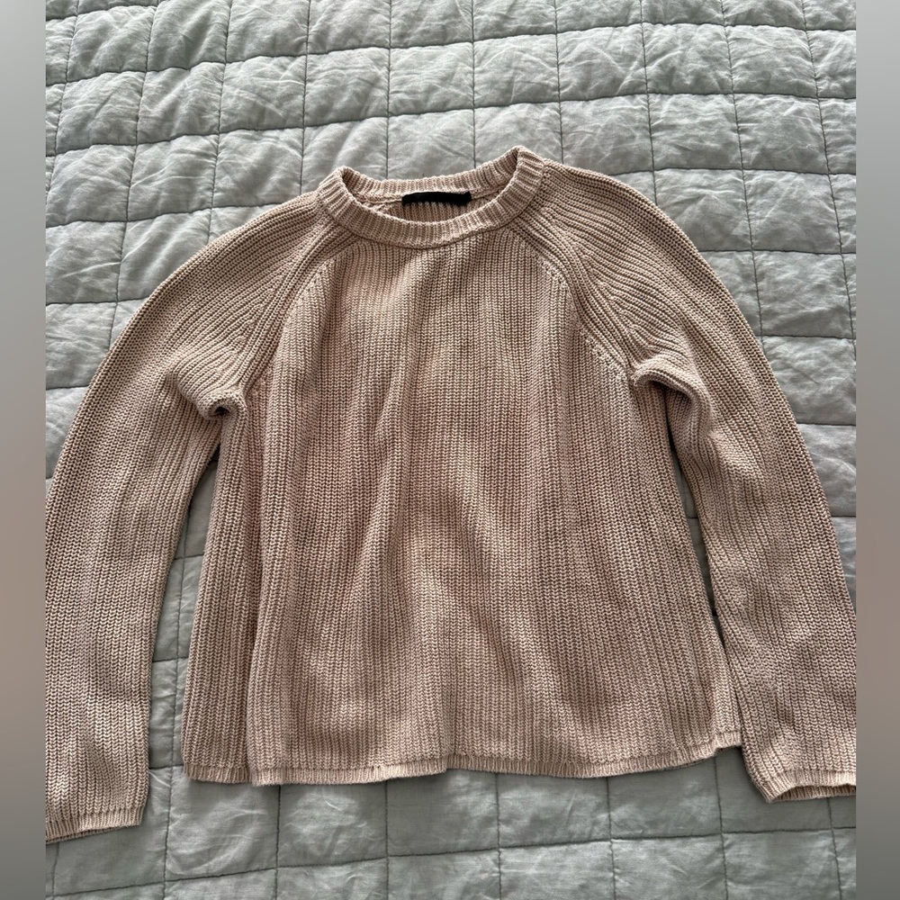 Jenni Kayne Cotton Fisherman Sweater camel Large